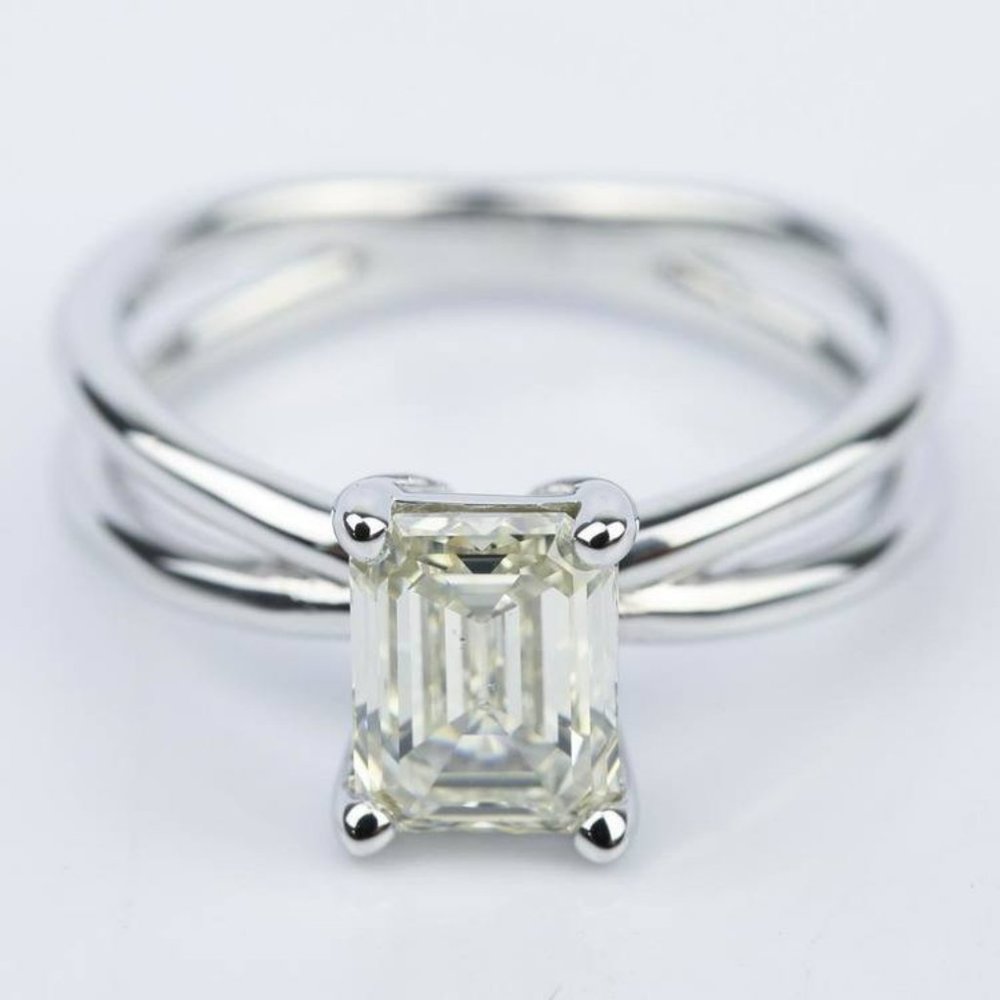 IGI 2 Ct Emerald Lab Grown Diamond Engagement Ring